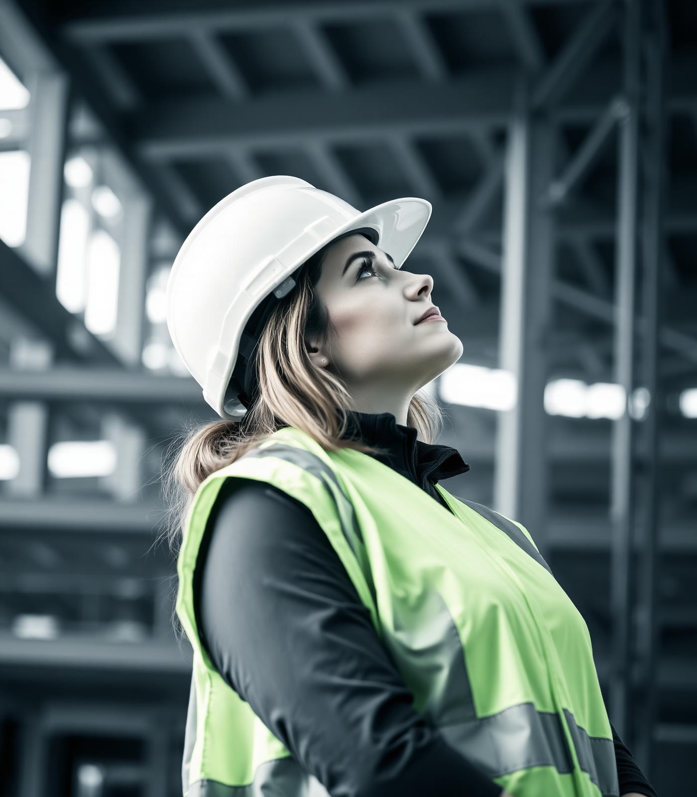 Engineer on a safe construction site